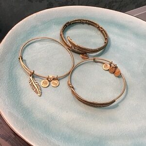Alex and Ani lot of 3 Feather Bracelets